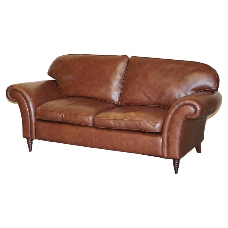 Stunning 1 of 2 Very Large Heritage Brown Leather Laura Ashley Mortimer