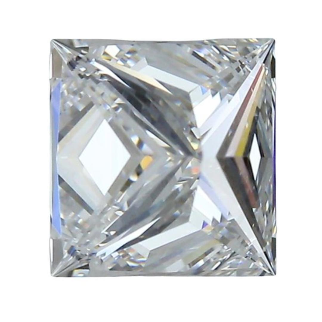Superbe diamant de taille princesse naturelle Ideal Cut de 1,02 carat - certifié IGI en vente 1