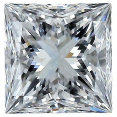 Superbe diamant de taille princesse naturelle Ideal Cut de 1,02 carat - certifié IGI