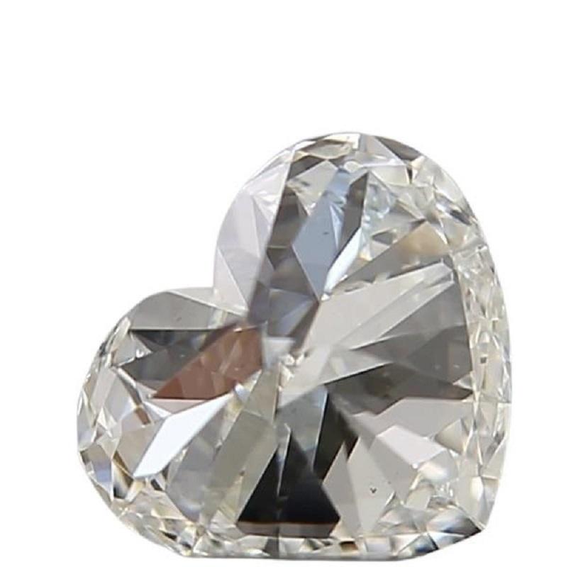 Stunning 1 pc Natural Diamond with 0.52 ct Heart J  VS1 GIA Certificate In New Condition For Sale In רמת גן, IL