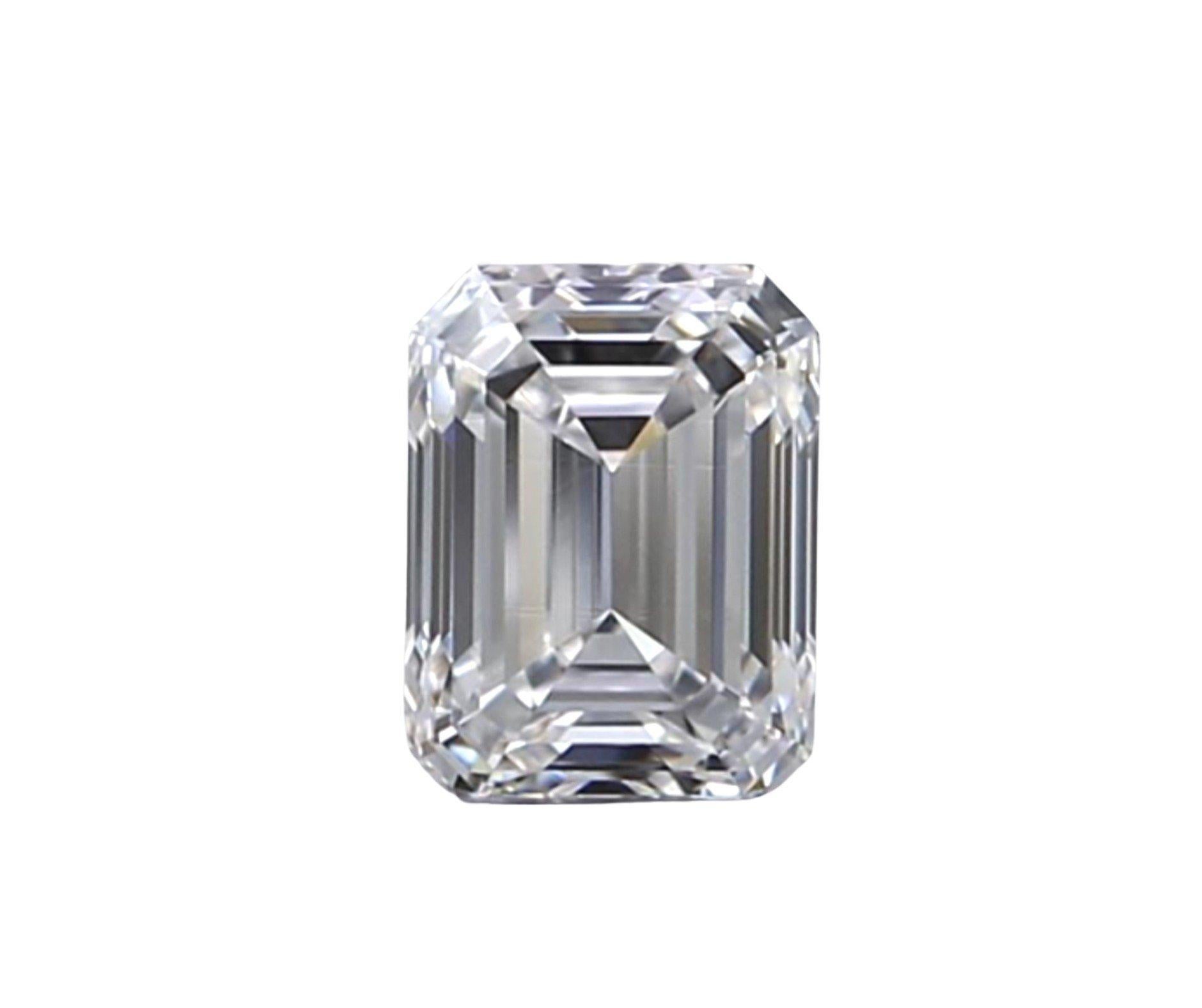 1 Sparkling natural Emerald cut diamond in a 0.52 carat F IF Excellent cut. This diamond comes with GIA Certificate and laser inscription number.

SKU: PT-1205
GIA 2444184927