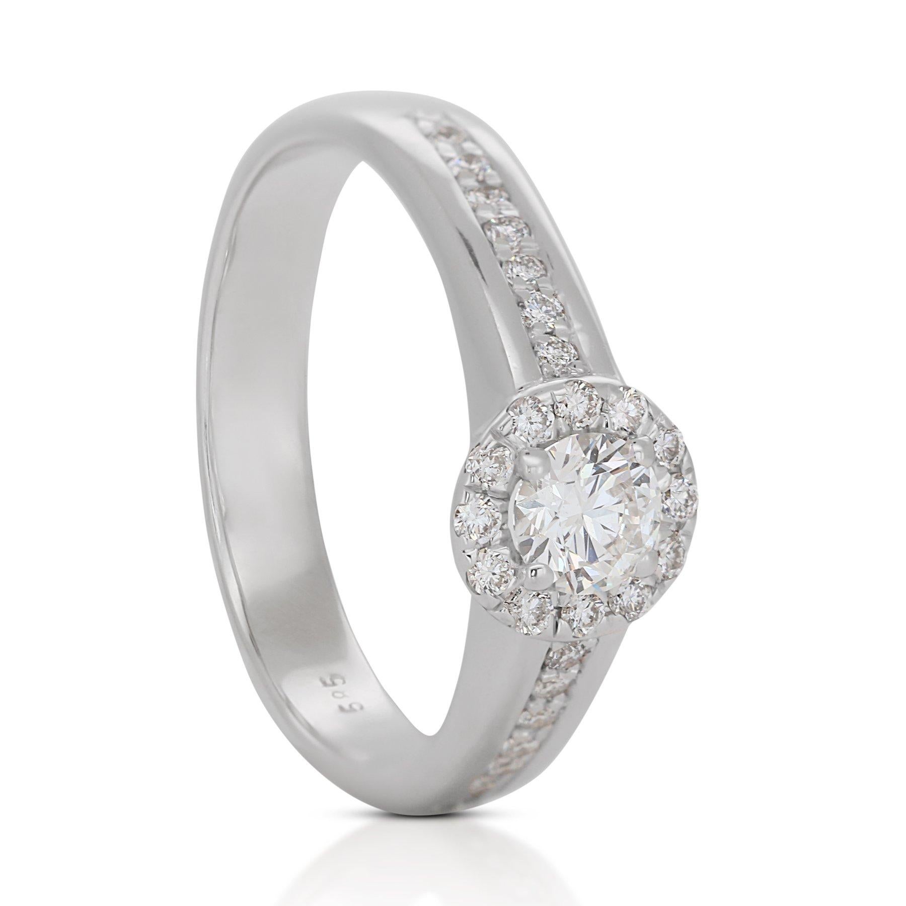 Stunning 1.00ct Triple Excellent Ideal Cut Diamond Halo Ring in 18k White Gold 2