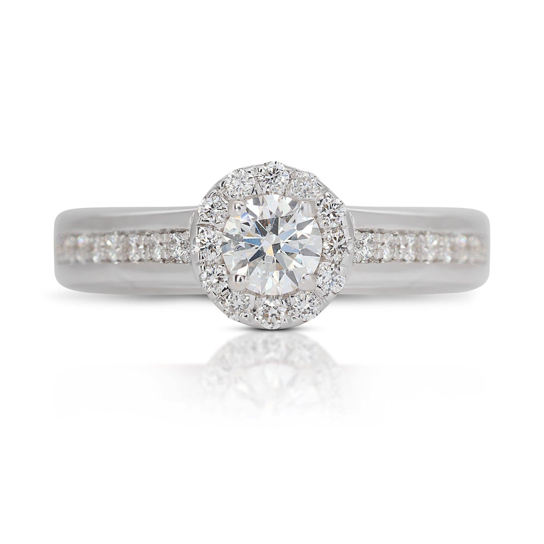 Stunning 1.00ct Triple Excellent Ideal Cut Diamond Halo Ring in 18k White Gold 3
