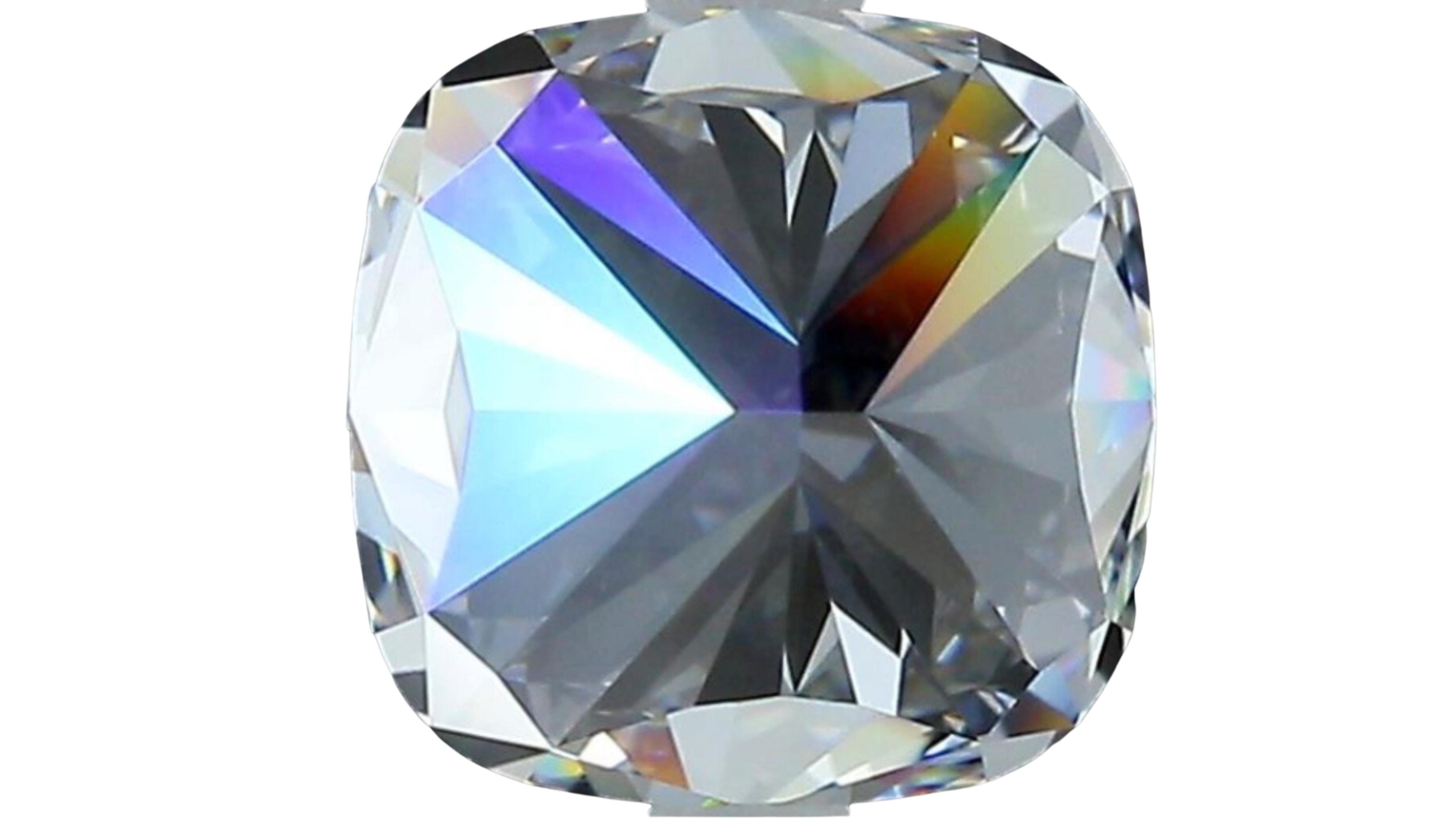 Taille coussin Superbe diamant naturel coussin carré de 1,01 carat en vente