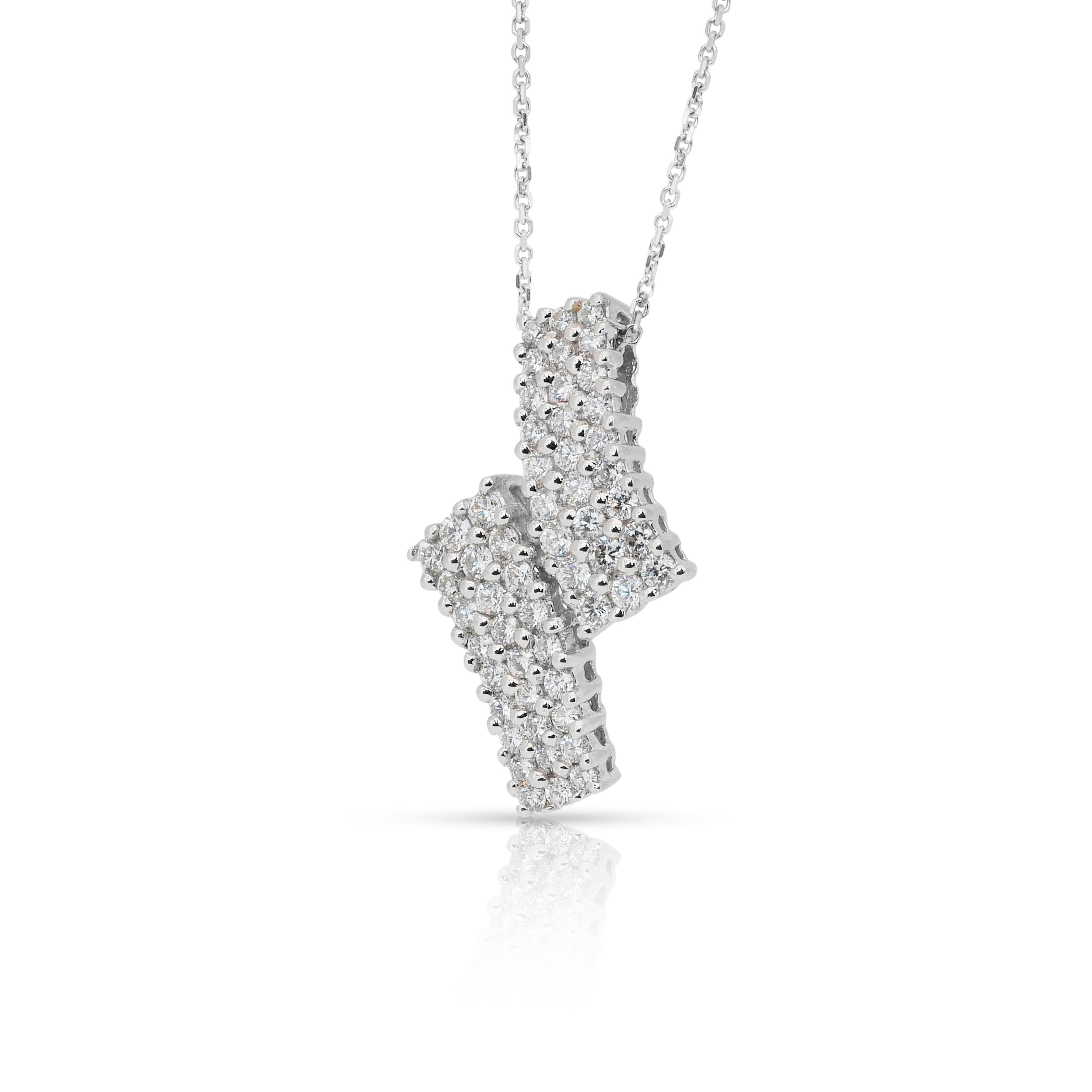 Splendida collana di diamanti da 1,03 carati in oro bianco 18 carati - certificato IGI In condizioni Nuovo in vendita a רמת גן, IL