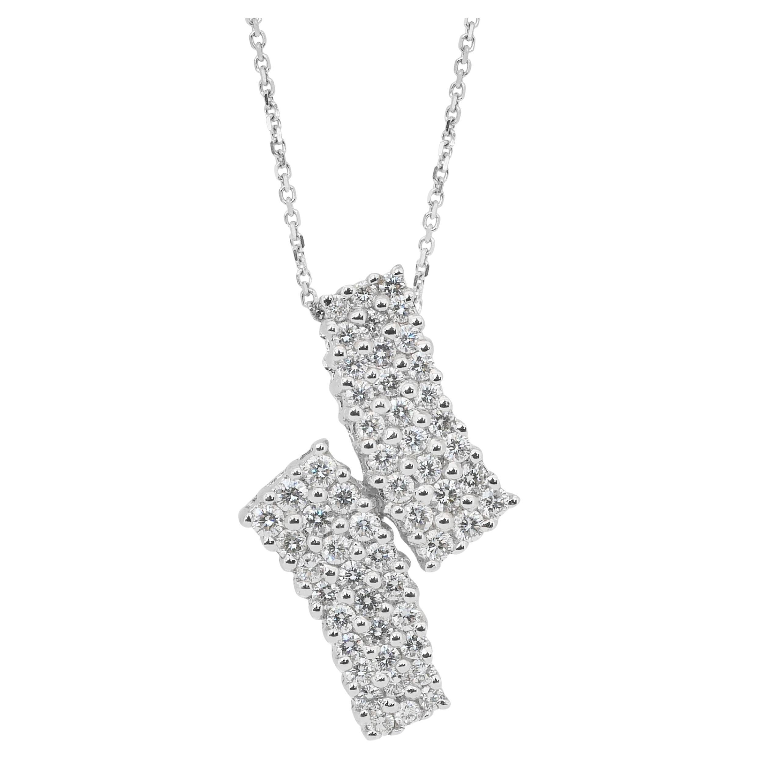 Collier de diamants de 1,03ct en or blanc 18k - certifié IGI