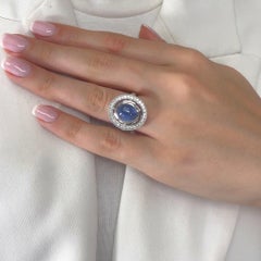 Atemberaubender 10,92ct Star Sapphire und Diamanten Cocktail Ring in 18k Weißgold