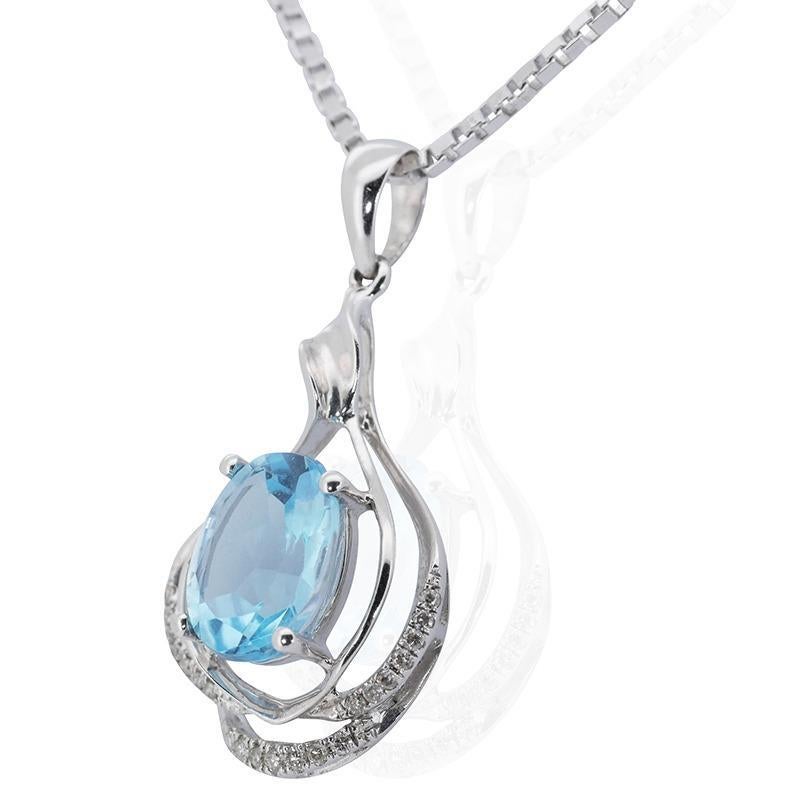 Stunning 10k White Gold Necklace with 3.16 Ct Natural Diamonds and