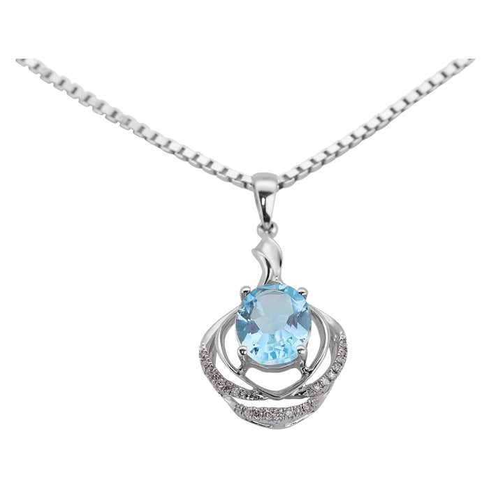 Stunning 10k White Gold Necklace with 3.16 Ct Natural Diamonds and ...