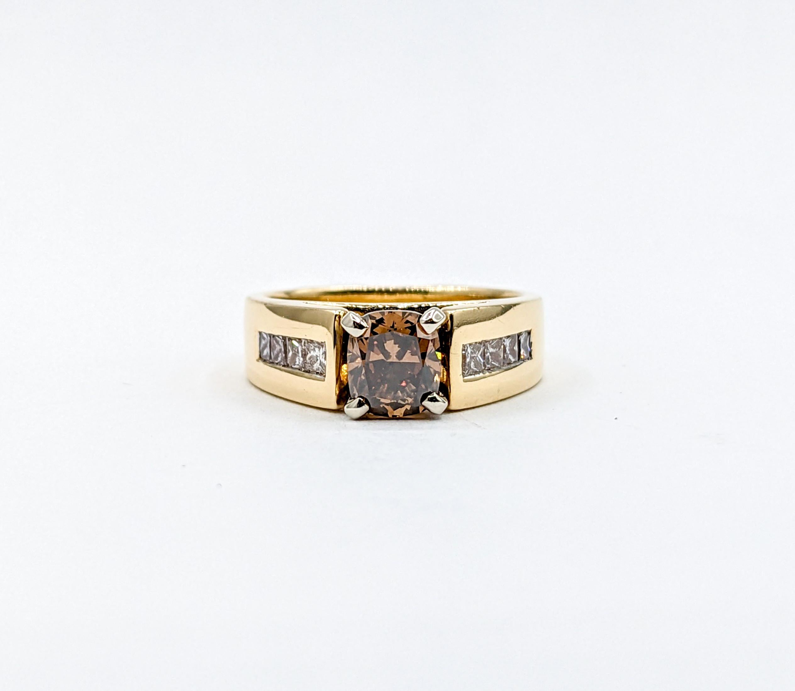 Stunning 1.15ct Cushion Cut Brown Champagne Diamond Engagement Ring 5