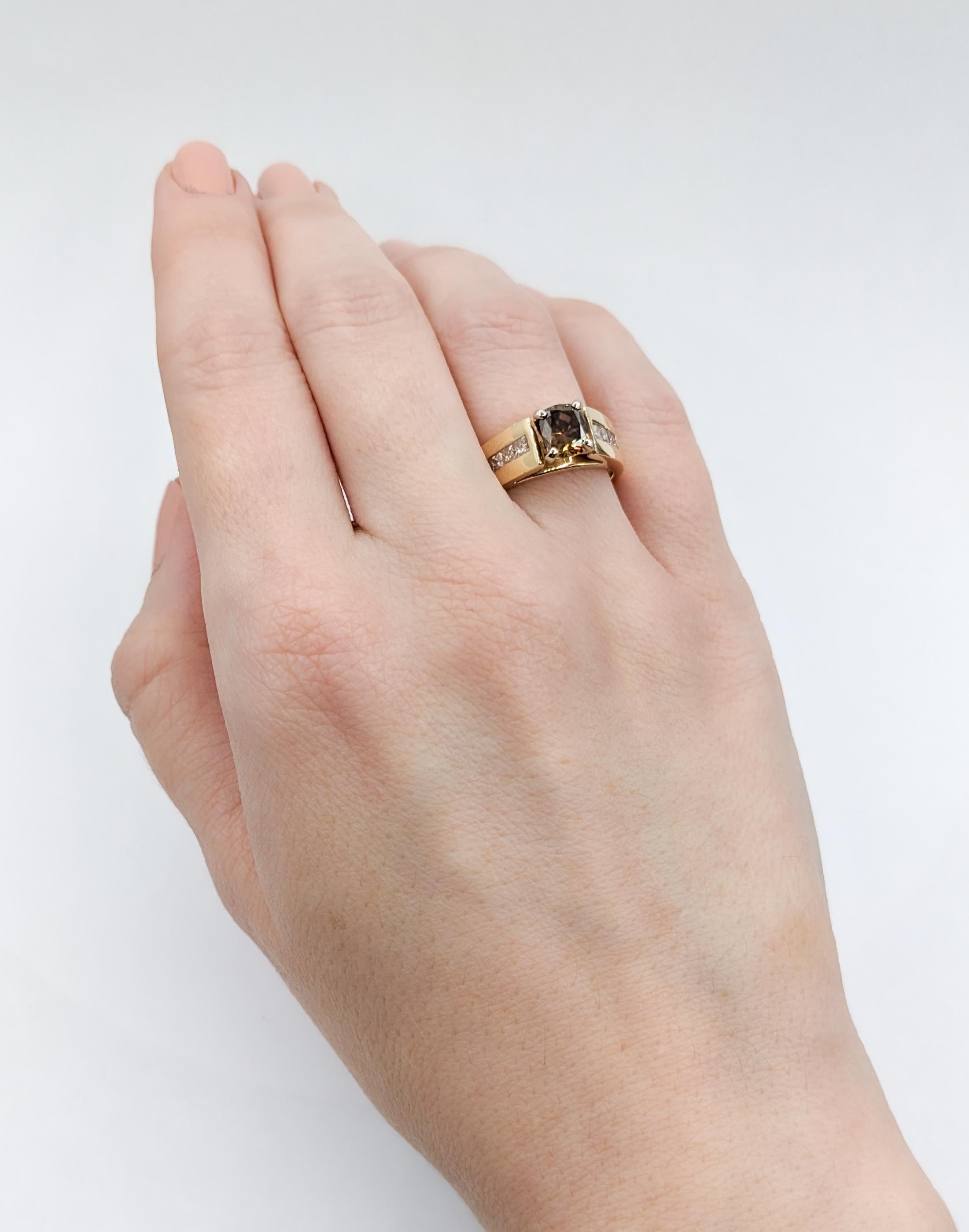 cushion cut champagne diamond