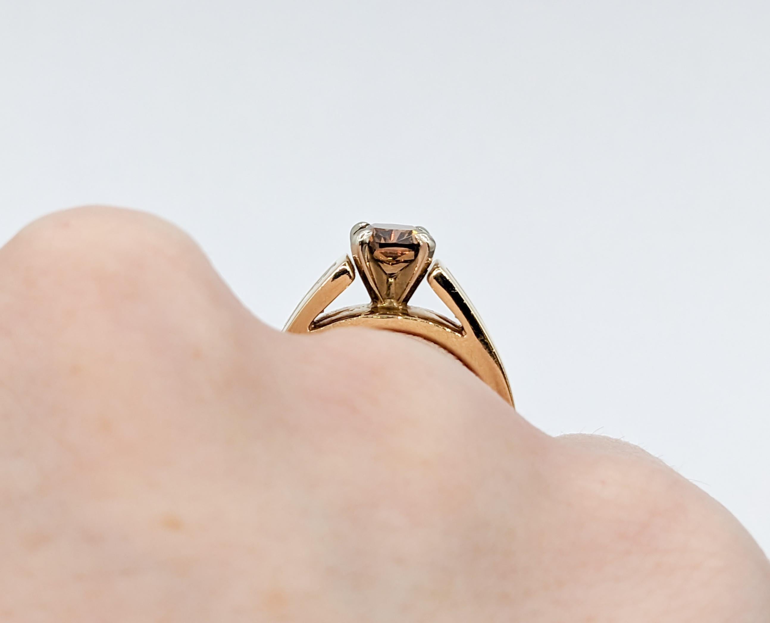 Women's Stunning 1.15ct Cushion Cut Brown Champagne Diamond Engagement Ring