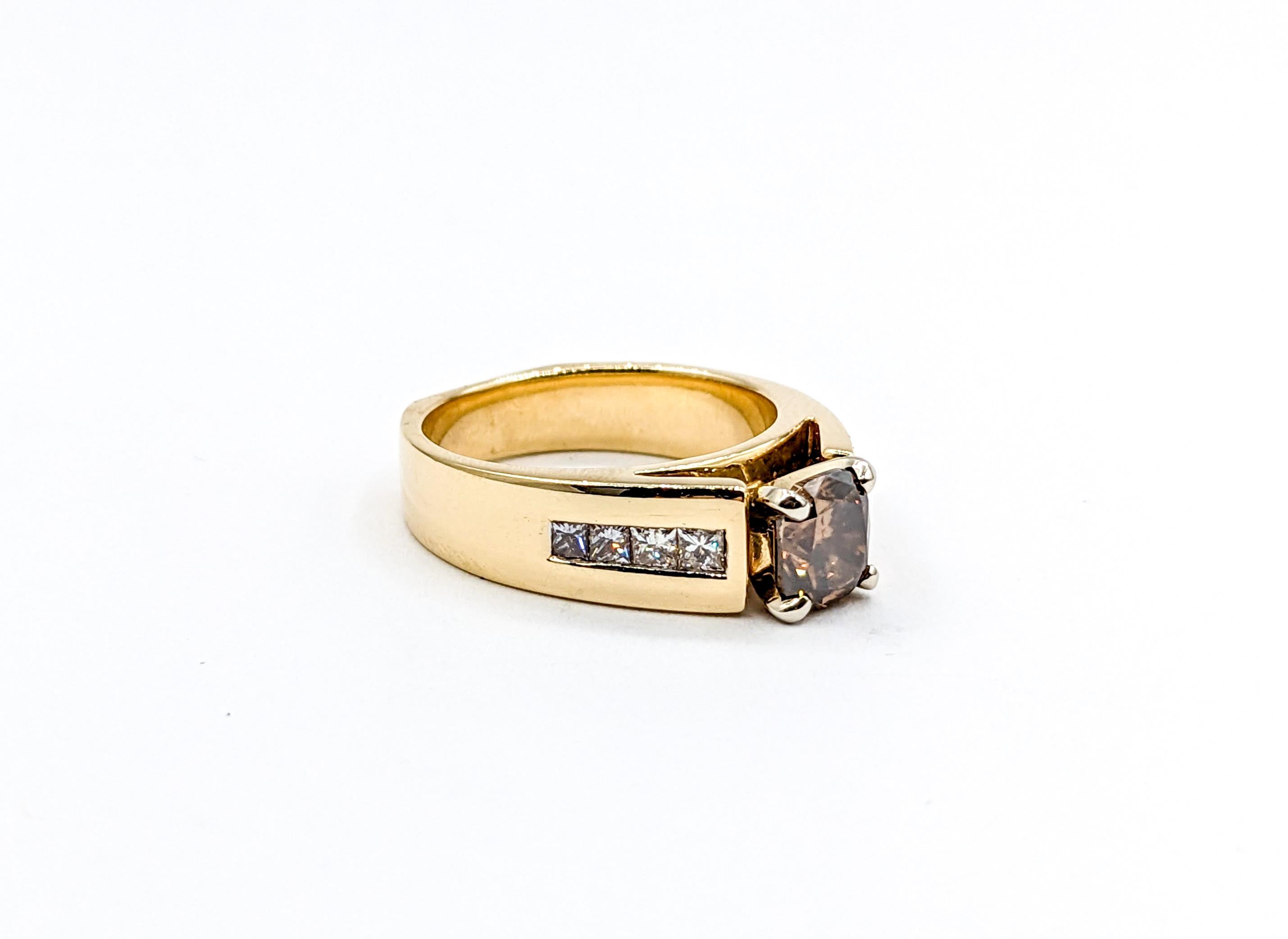 Stunning 1.15ct Cushion Cut Brown Champagne Diamond Engagement Ring 1