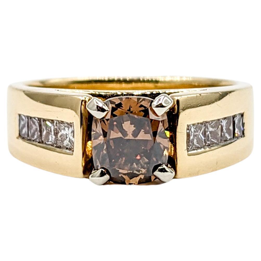 Stunning 1.15ct Cushion Cut Brown Champagne Diamond Engagement Ring