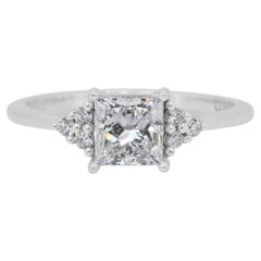 Stunning 1.15ct Diamonds Cluster Ring in 14k White Gold - GIA Certified
