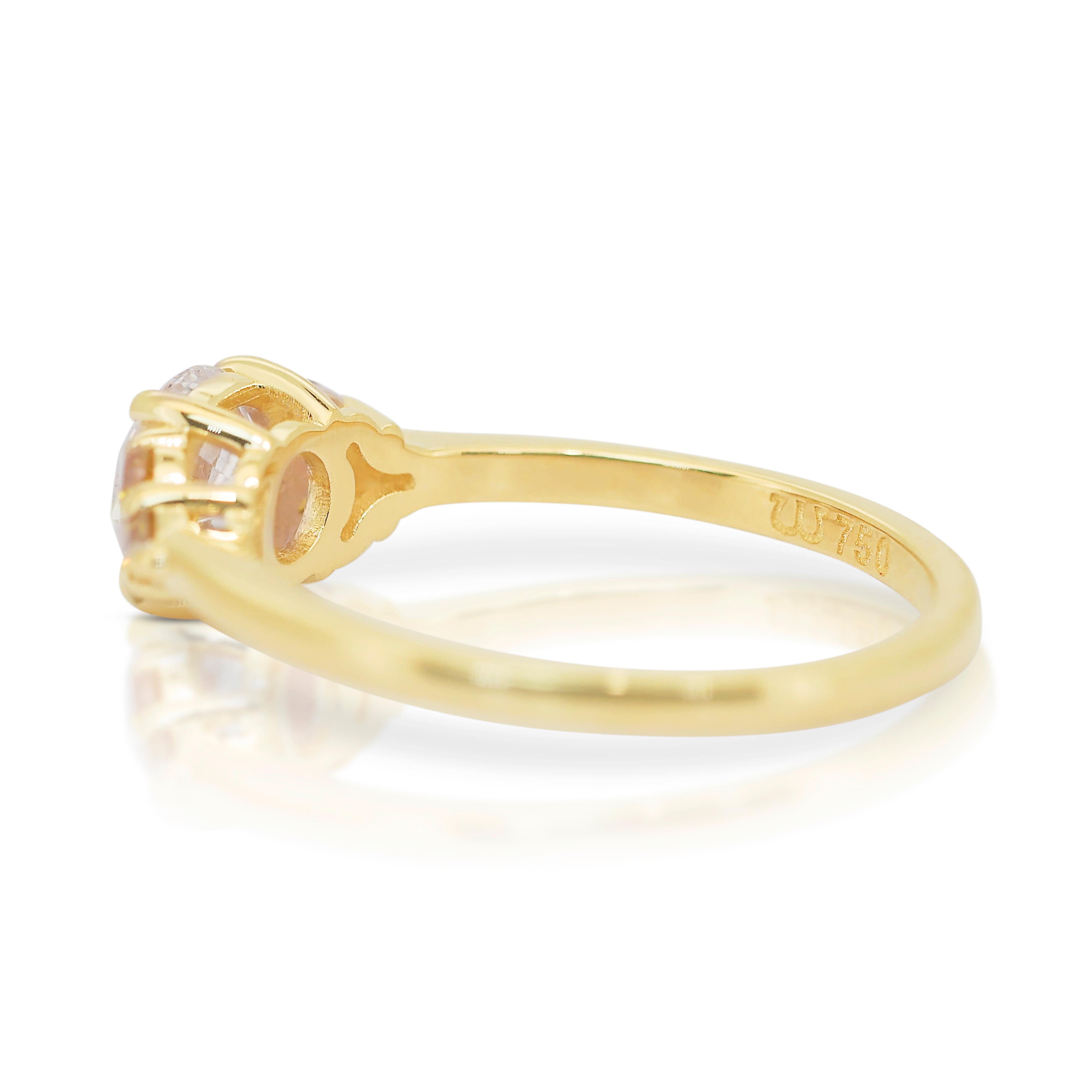 Round Cut Stunning 1.15ct Triple Excellent Ideal Cut Diamonds 7-Stones Ring