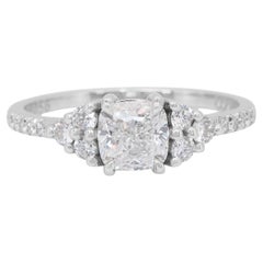 Stunning 1.19ct Diamonds Pave Ring in 18k White Gold - GIA Certified
