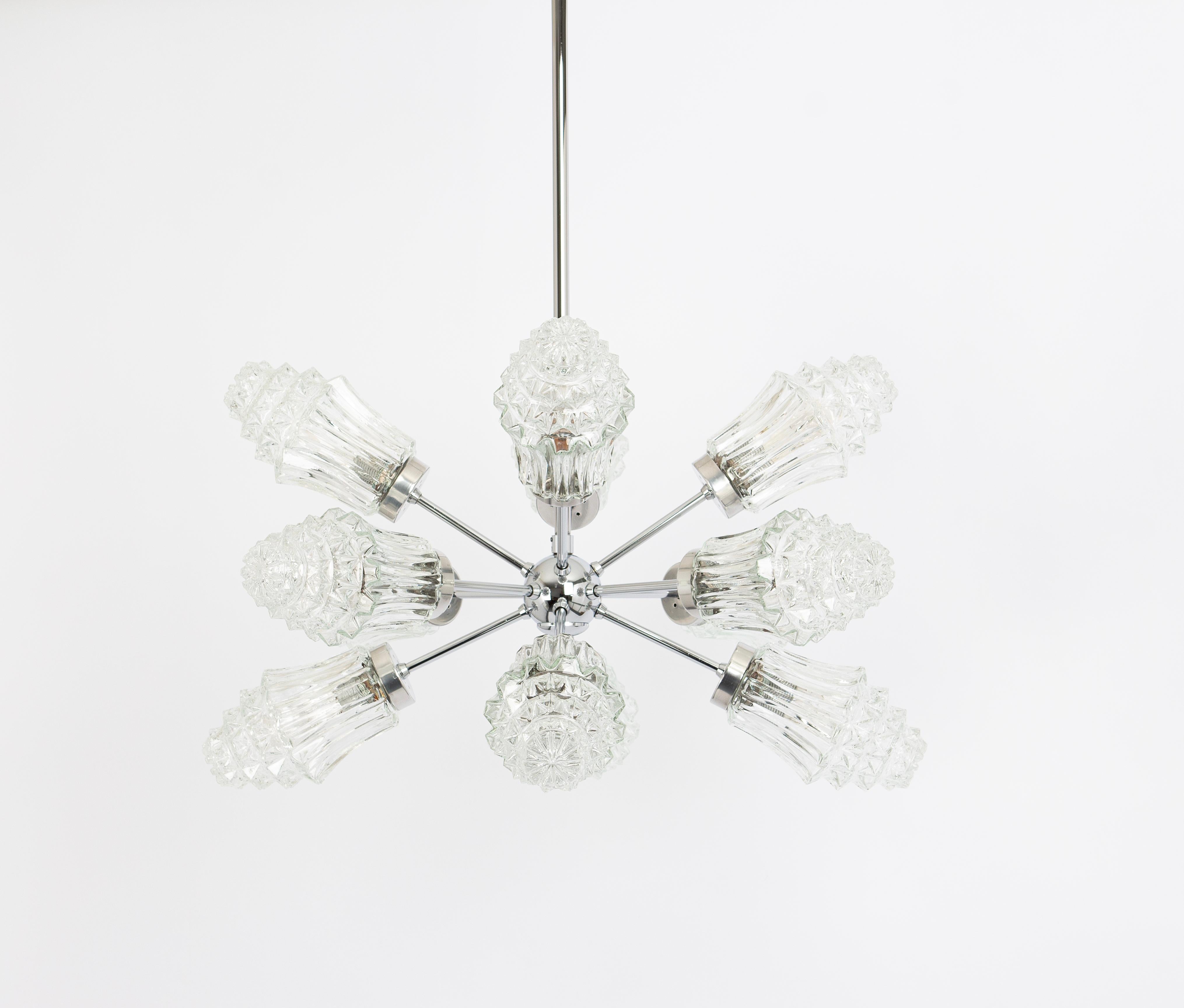 Mid-Century Modern Stunning 12-Arm Sputnik Chandelier by Richard Essig, Germany, 1960s For Sale