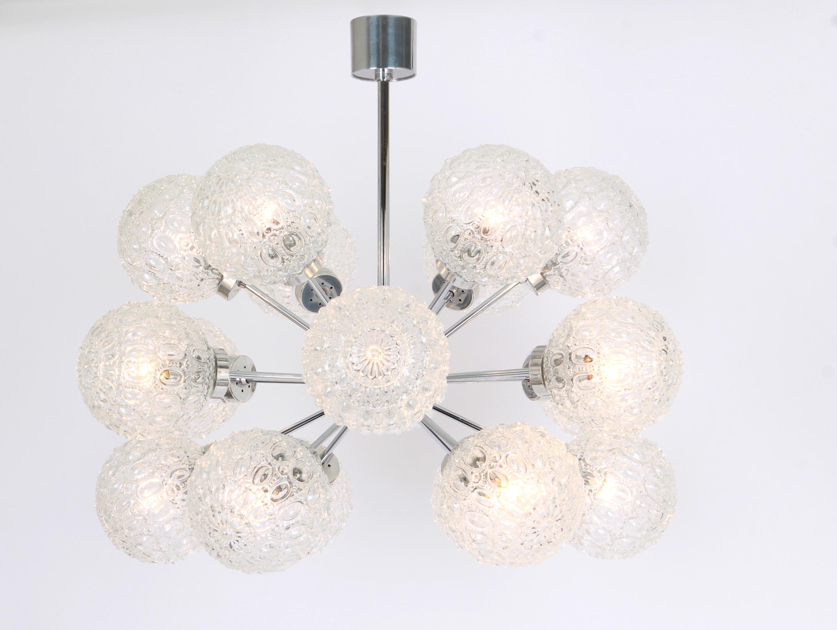 Mid-20th Century Stunning 12-Arm Sputnik Chandelier by Richard Essig, Germany, 1960s