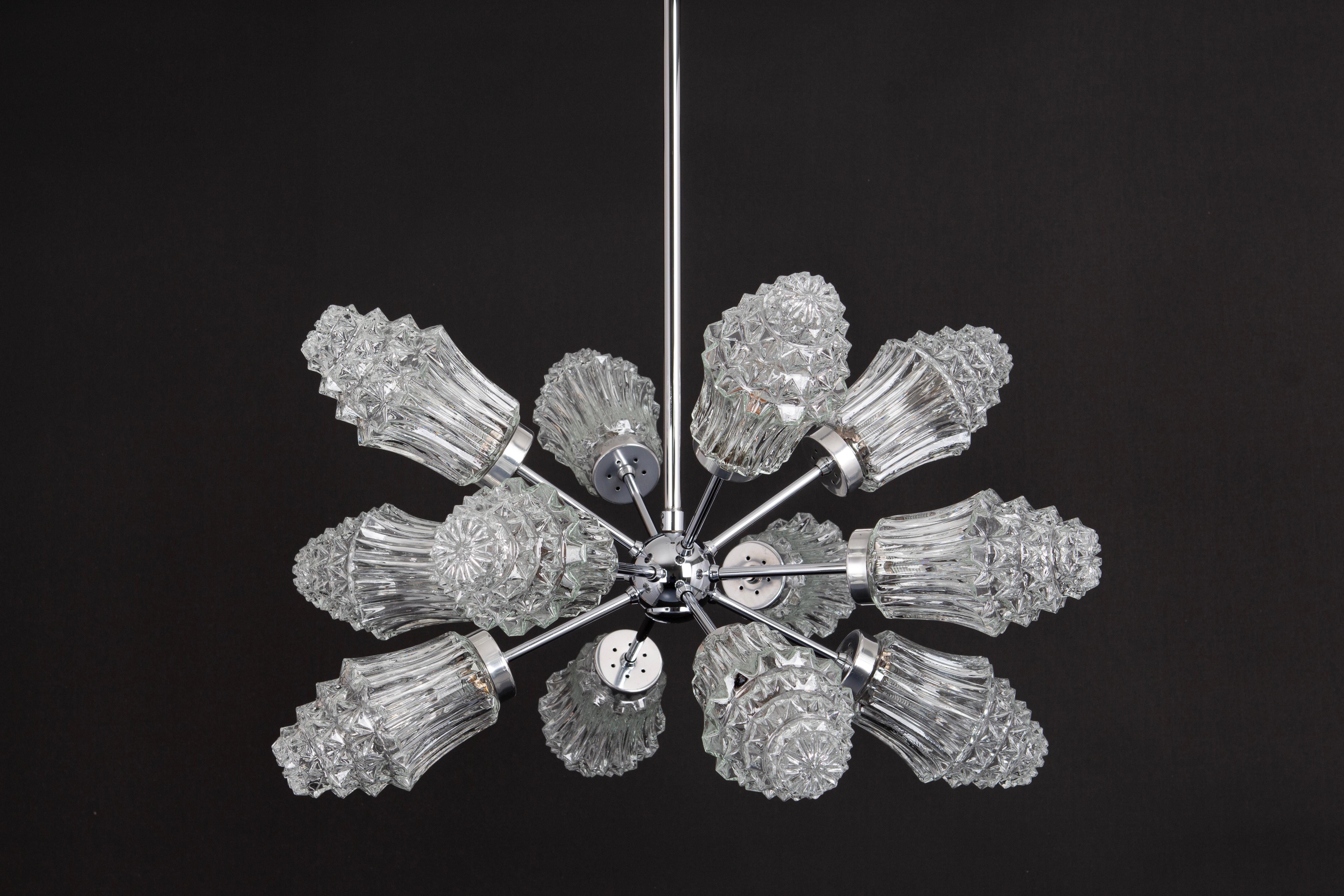 Stunning 12-Arm Sputnik Chandelier by Richard Essig, Germany, 1960s For Sale 3