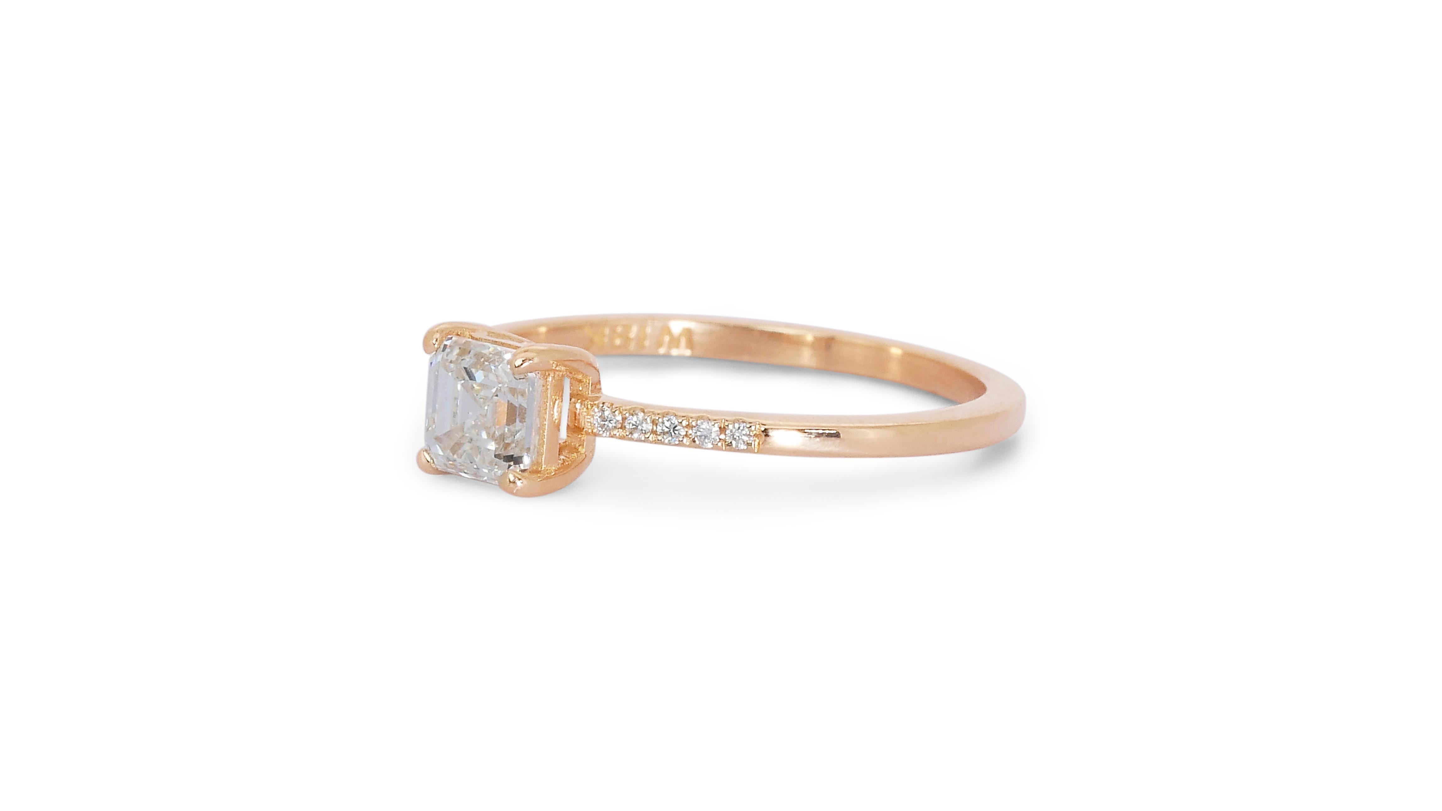 Stunning 1.20ct Diamonds Pave Ring in 18k Rose Gold - GIA Certified In New Condition In רמת גן, IL