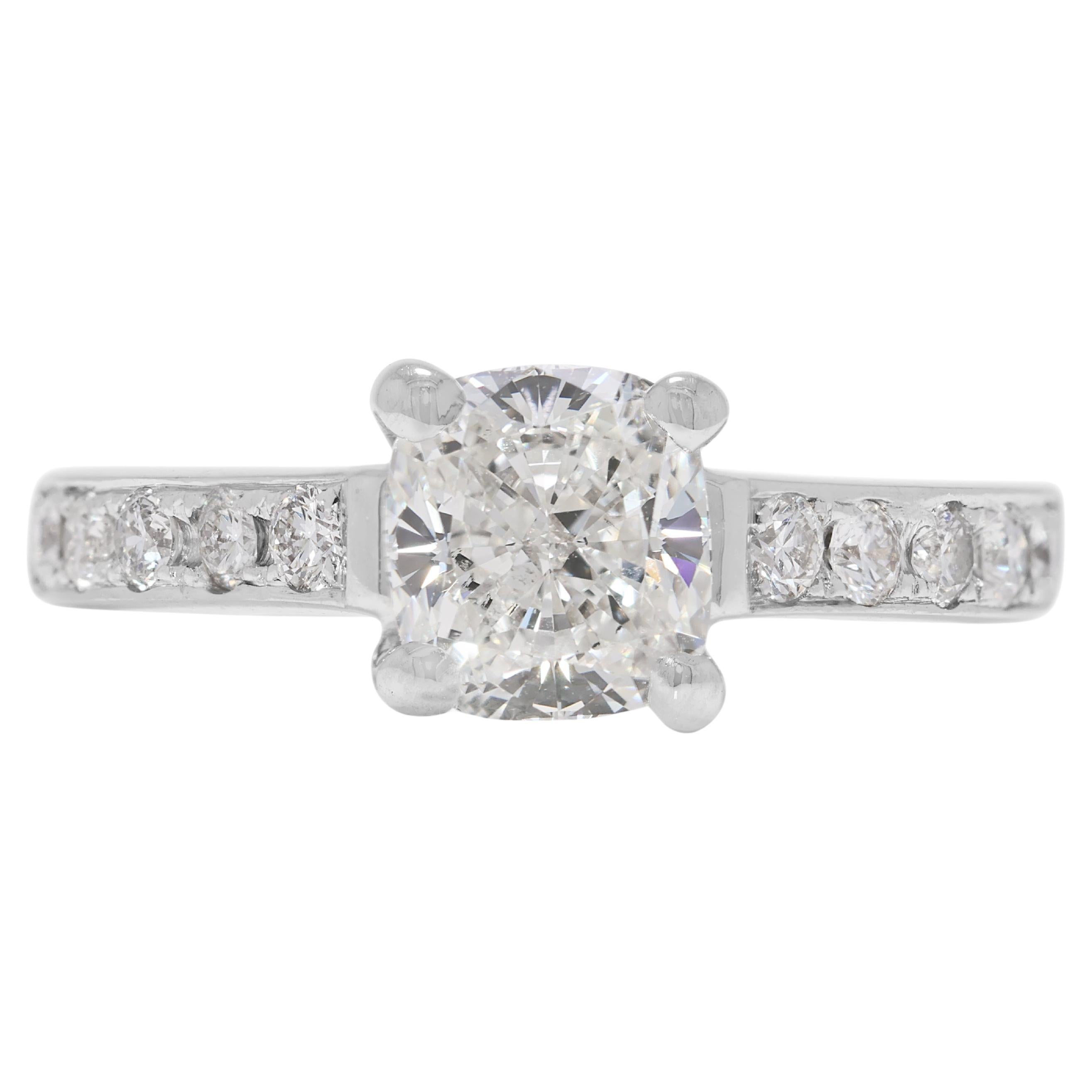 Whiting : bague en or blanc 18 carats avec 1,22 ct de diamant - certifié GIA