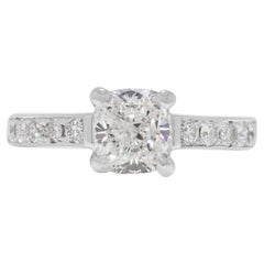 Whiting : bague en or blanc 18 carats avec 1,22 ct de diamant - certifié GIA