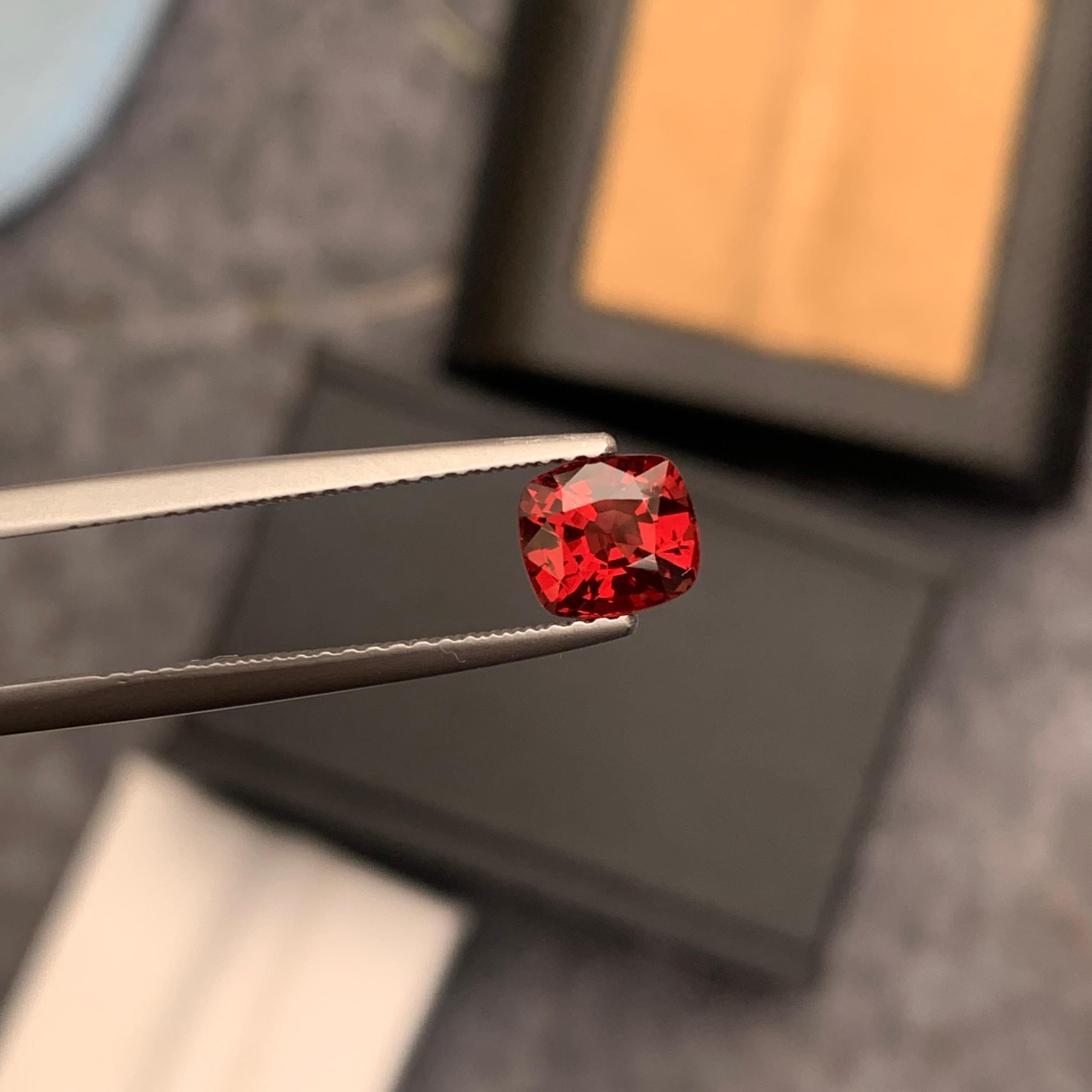 Faceted Red Spinel
Weight: 1.25 Carats
Dimension: 6.4x5.7x4.3 Mm
Origin: Burma Myanmar
Shape: Cushion
Color: Red
Treatment: Non / Natural
Certificate: On Demand
.
The red spinel gemstone is linked to the root chakra and is beneficial in boosting
