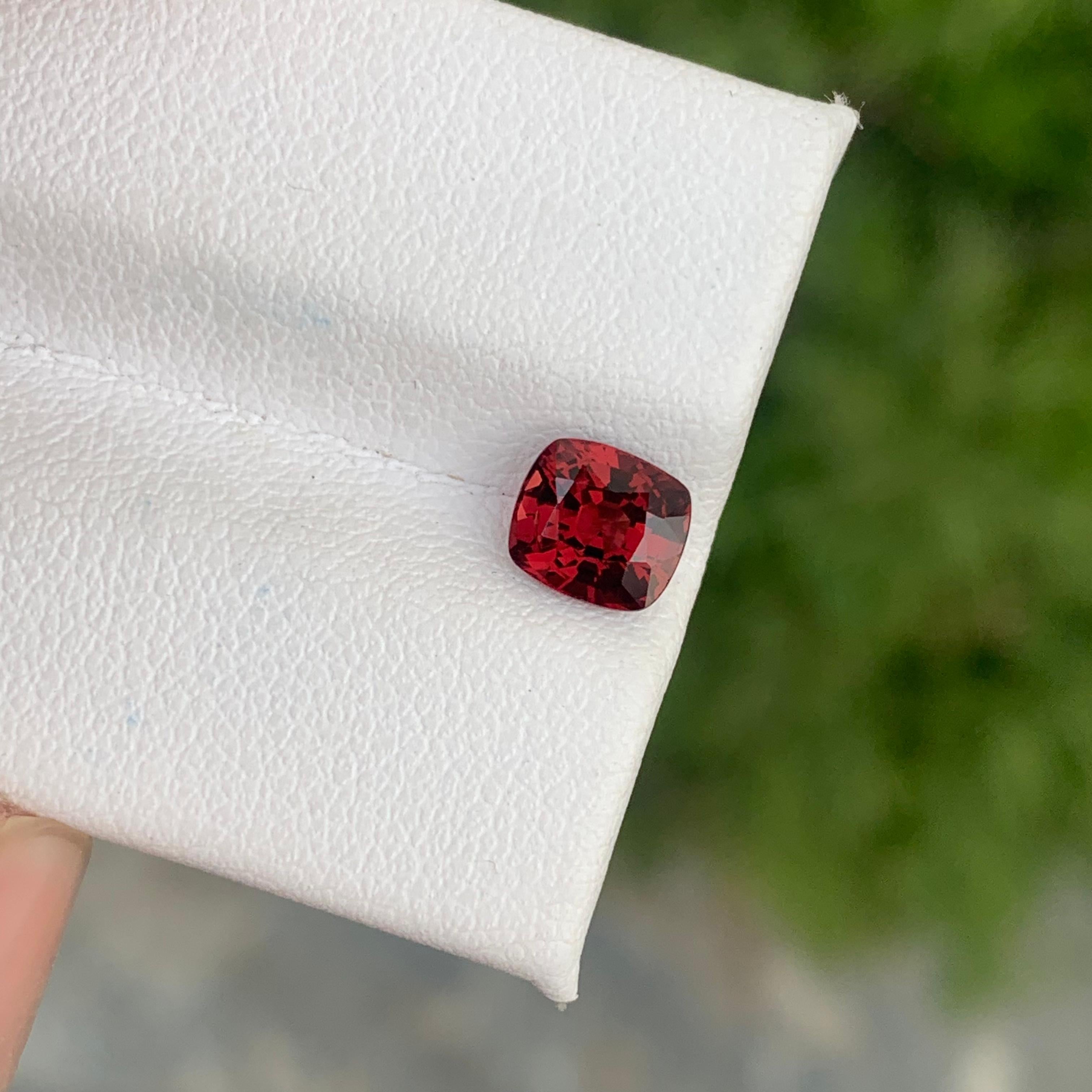 Stunning 1.25 Carat Natural Loose Burmese Red Spinel Cushion Shape Gemstone For Sale 11