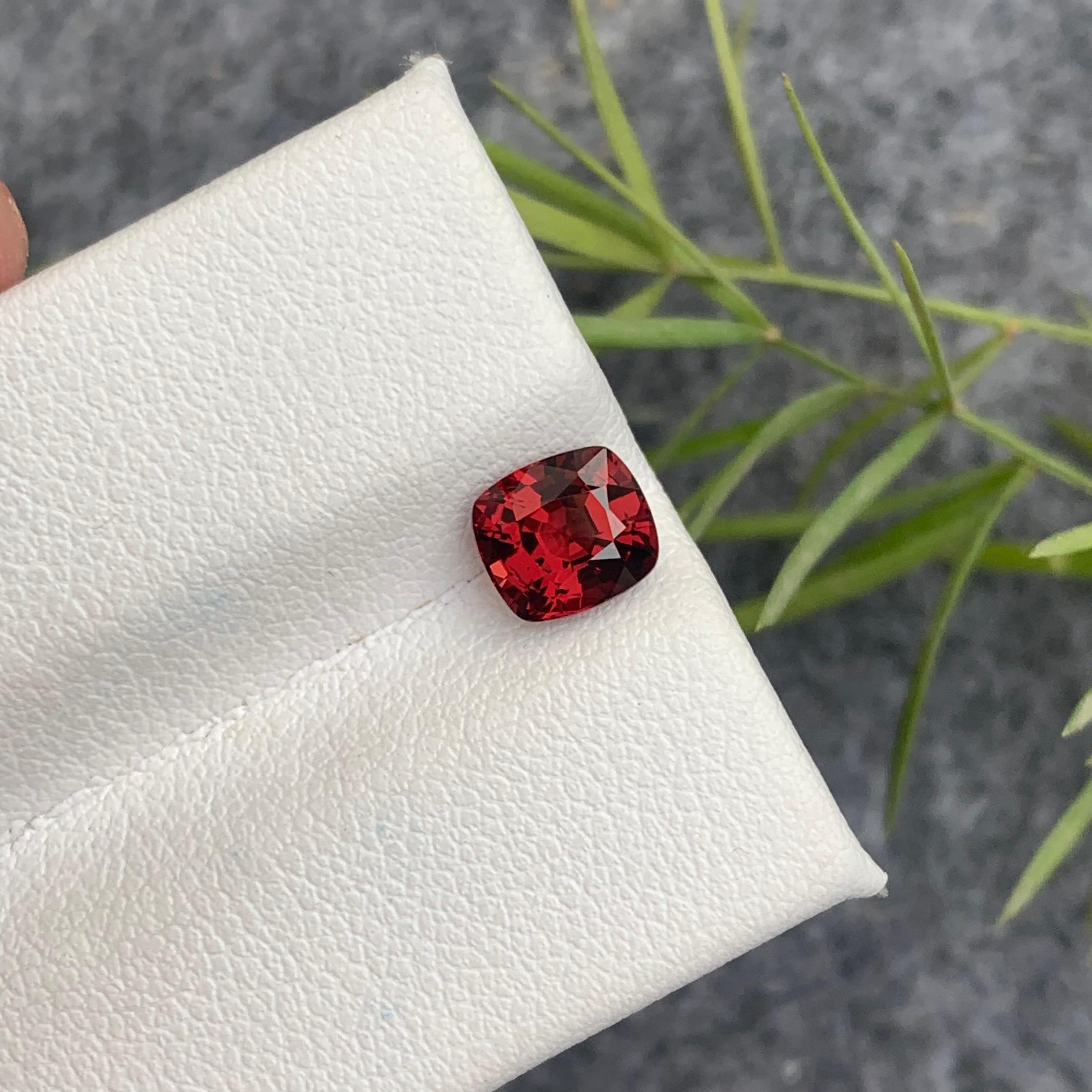Arts and Crafts Stunning 1.25 Carat Natural Loose Burmese Red Spinel Cushion Shape Gemstone For Sale