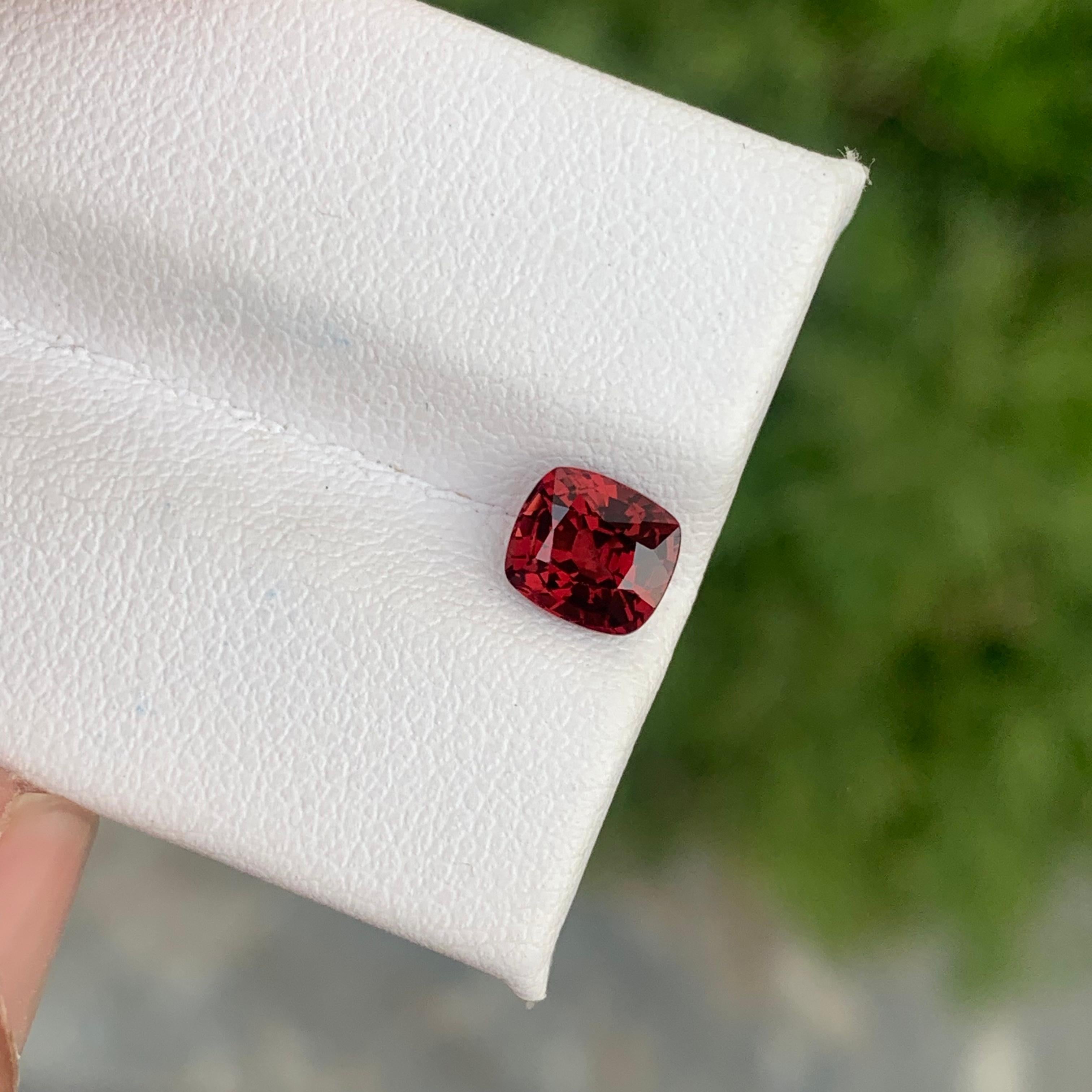 Women's or Men's Stunning 1.25 Carat Natural Loose Burmese Red Spinel Cushion Shape Gemstone For Sale