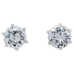 Stunning 1.25ct Natural Diamond Stud Earrings in 18K White Gold