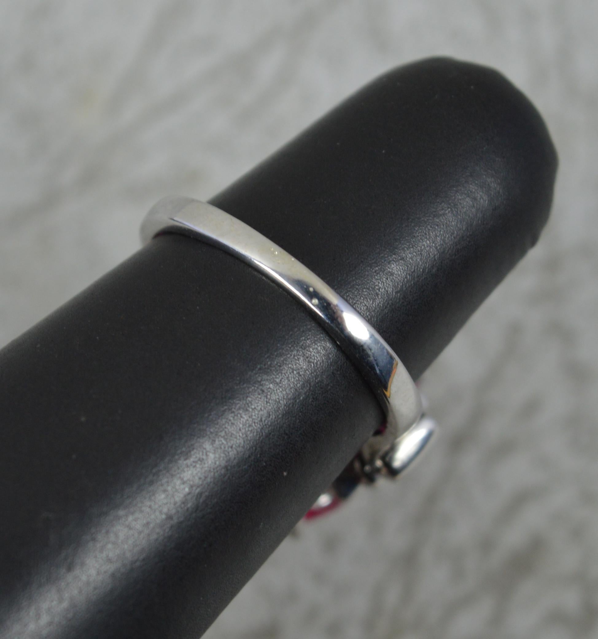 Stunning 12ct Pink Tourmaline and Diamond 14ct White Gold Statement Ring For Sale 4