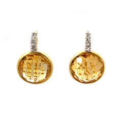 Boucles d'oreilles à crochets en Citrine 12ct, taille Briolette Ronde