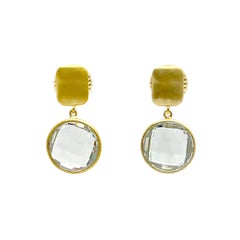 Splendidi orecchini a goccia di Prasiolite con taglio briolette rotondo da 12 carati