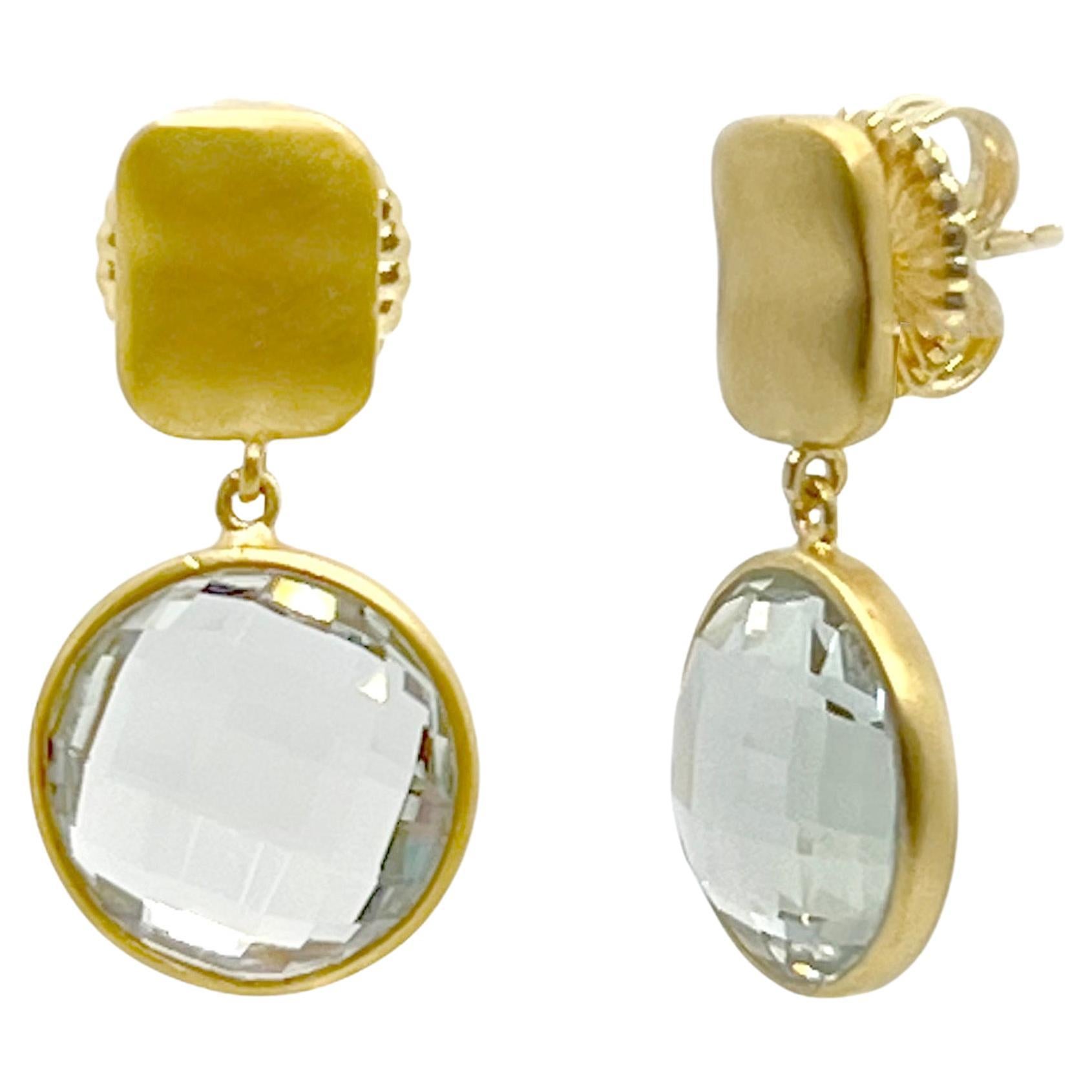 Splendidi orecchini a goccia di Prasiolite con taglio briolette rotondo da 12 carati in vendita