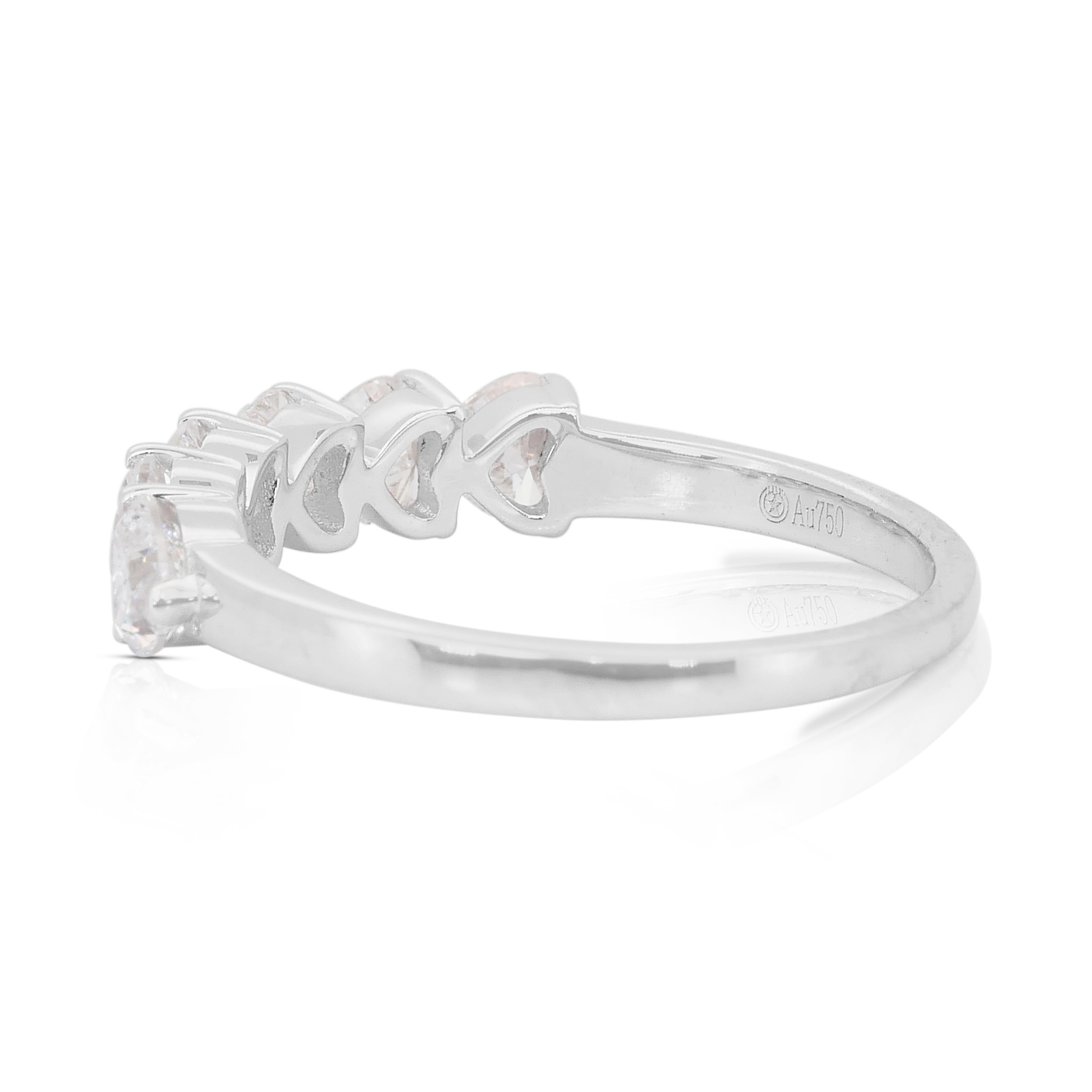 Whiting - Bague en or blanc 18 carats avec 1,31 ct de diamants - certifié IGI Neuf - En vente à רמת גן, IL
