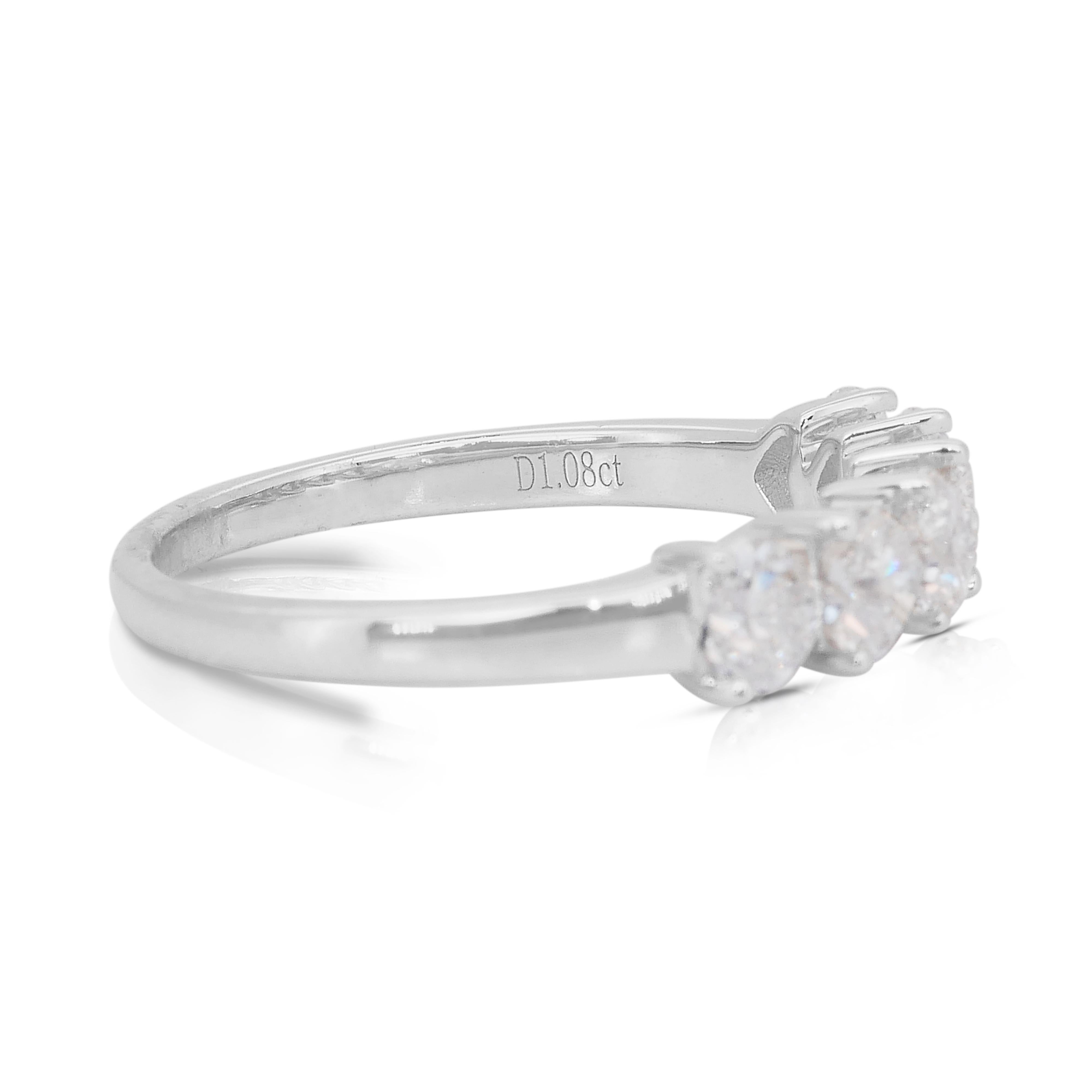 Whiting - Bague en or blanc 18 carats avec 1,31 ct de diamants - certifié IGI en vente 1