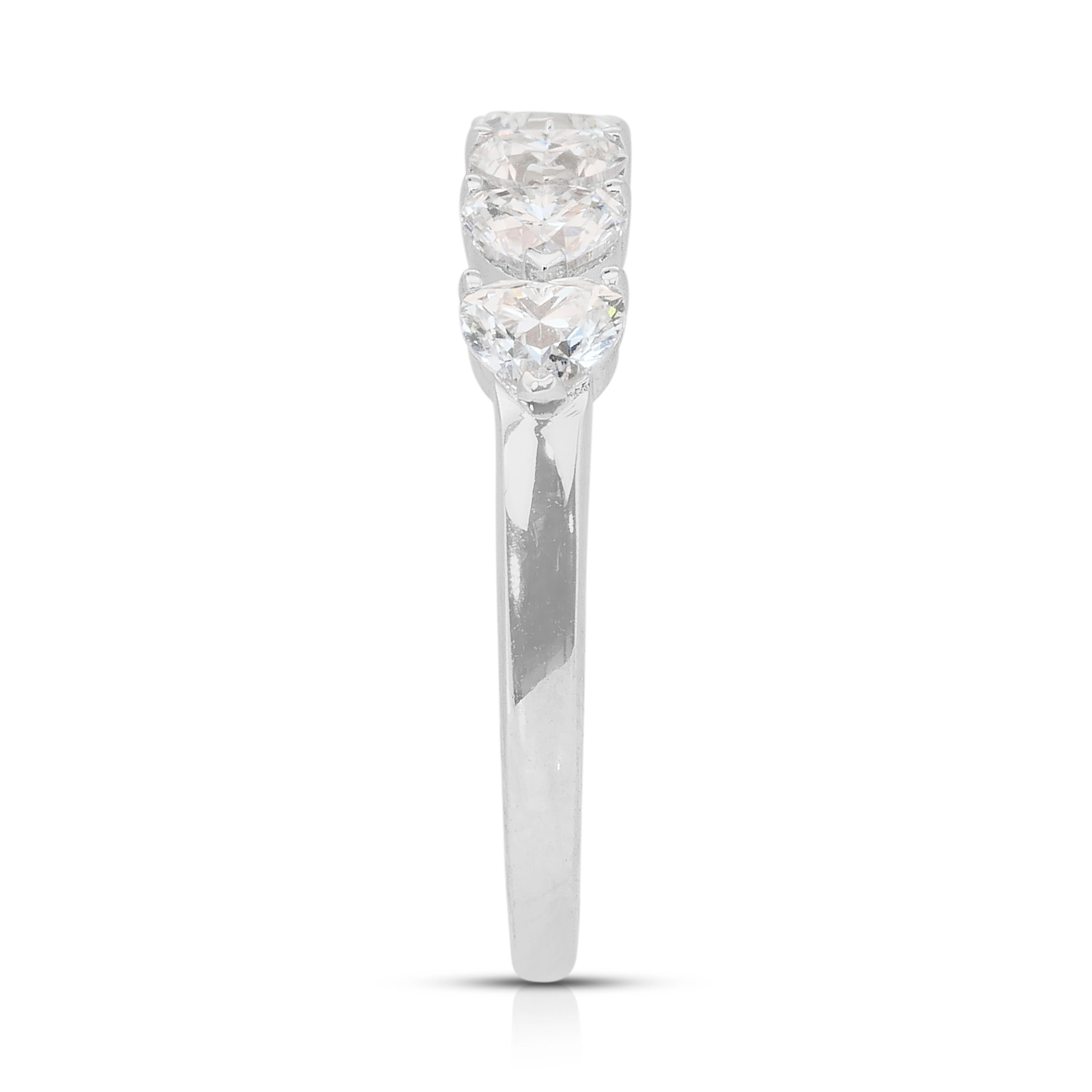 Whiting - Bague en or blanc 18 carats avec 1,31 ct de diamants - certifié IGI en vente 2