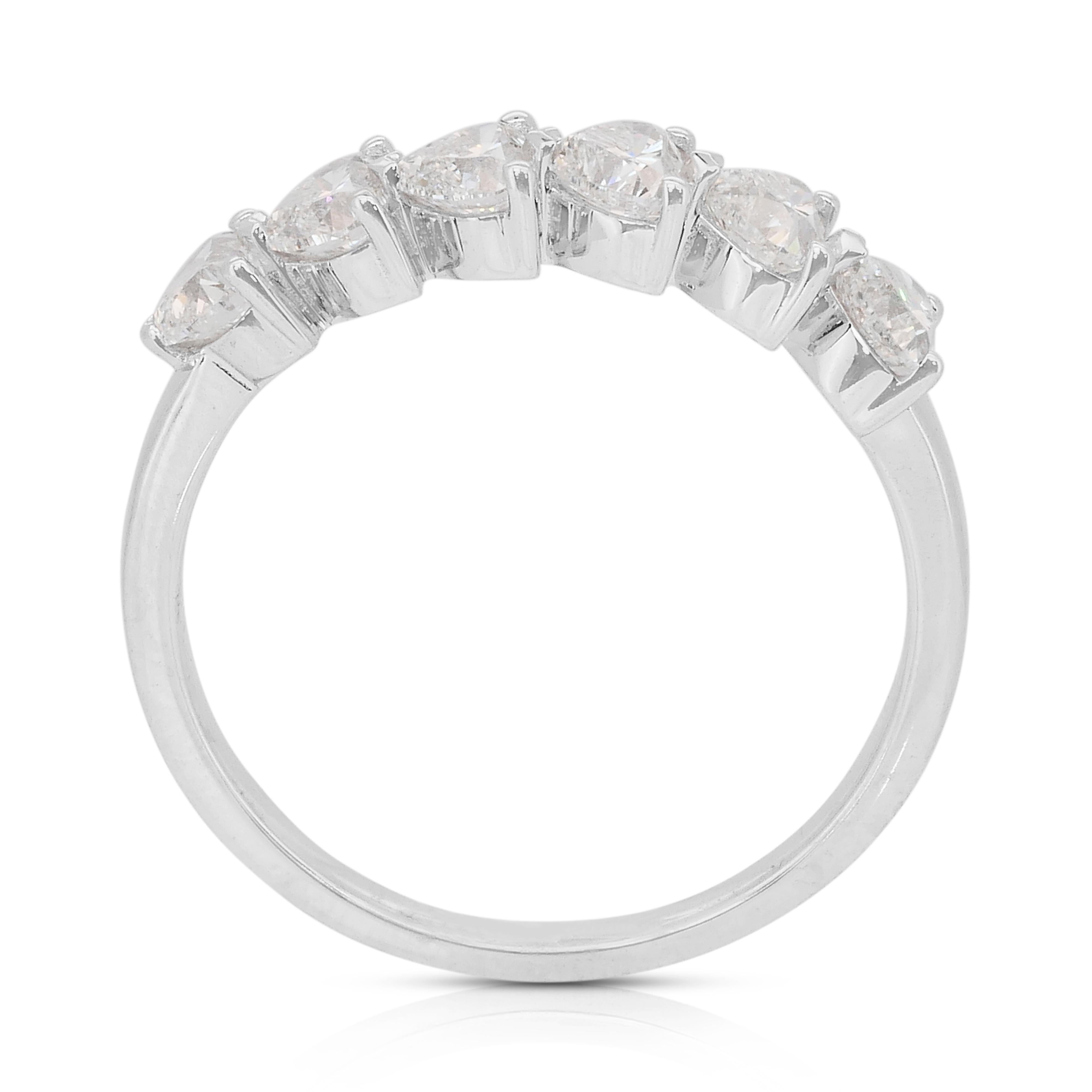 Whiting - Bague en or blanc 18 carats avec 1,31 ct de diamants - certifié IGI en vente 4