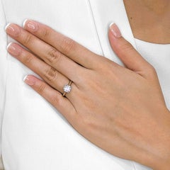 Stupendo anello solitario con diamante da 1,33 carati in oro bianco 18 carati - certificato GIA