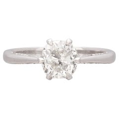 Superbe bague en platine avec diamant couronne d'anniversaire de 1,33 carat certifié GIA