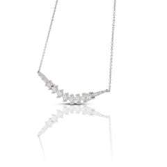 Stunning 1.35 Carat Diamond Necklace in 18K White Gold