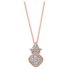 Stunning 1.35ct Diamonds Necklace with Pendant in 18k Rose Gold - IGI Certified
