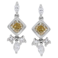 Splendidi orecchini a goccia con diamanti da 1,37 carati in oro bianco 14K