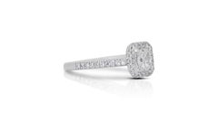 Stunning 1.37ct Diamonds Halo Ring in 18k White Gold - GIA Certified
