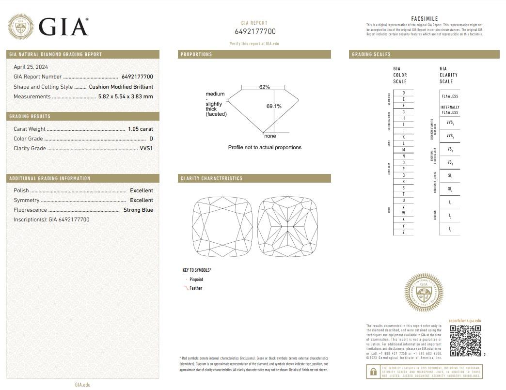 Donna Stupendo anello aureolato con 1,37 carati di diamanti in oro bianco 18 carati - Certificato GIA in vendita