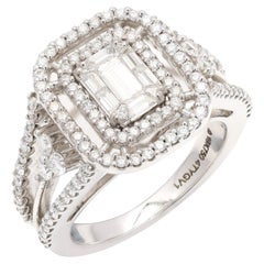Sorprendente Anillo de Compromiso de Diamante Natural de 1,38 ct en Oro Blanco de 18k