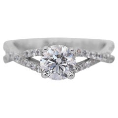 Stunning 1.38ct Diamonds Pave Ring in 14k White Gold - IGI Certified