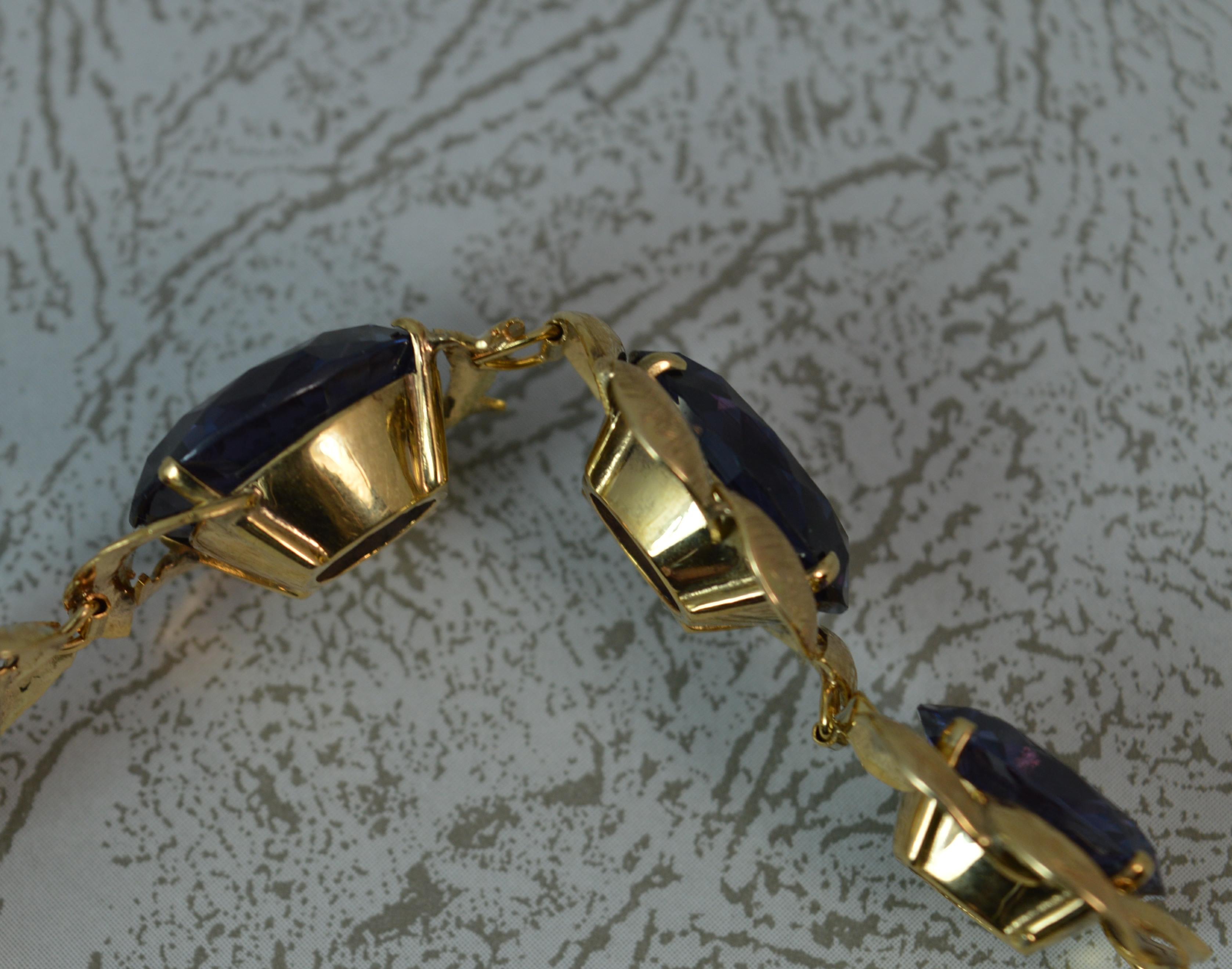 Women's Stunning 14 Carat Gold and Alexandrite Bracelet